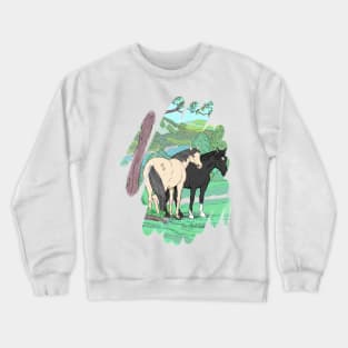 Painted Wild Horses Crewneck Sweatshirt